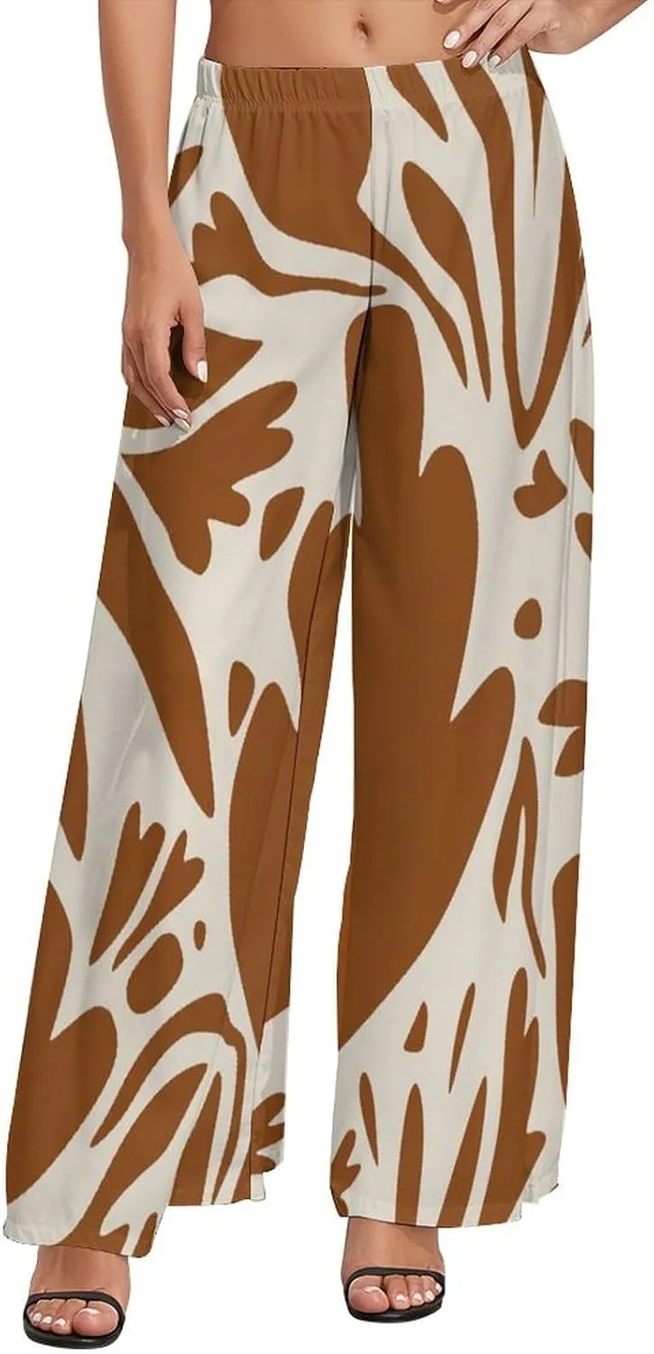 Women's Pants Elastic High Waisted Boho Tie Die Colors Flower Palazzo Casual Wide Leg Dress Pants for Women