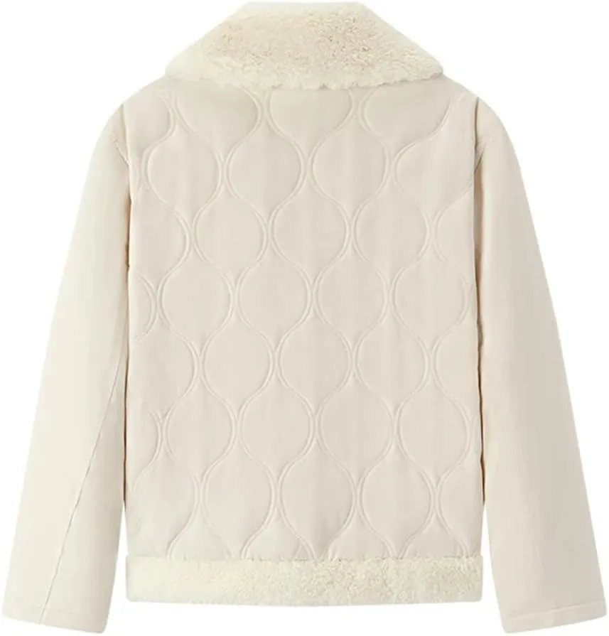 Women's Patchwork Lapel Versatile Winter Loose Solid Retro Cotton-Padded Coat