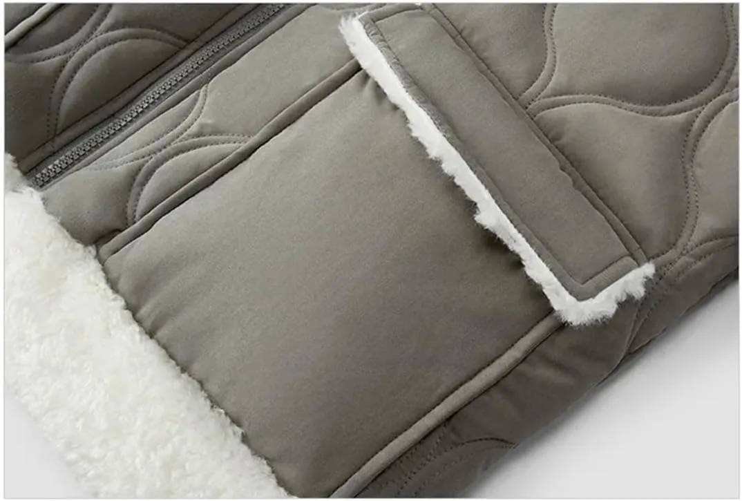 Women's Patchwork Lapel Versatile Winter Loose Solid Retro Cotton-Padded Coat