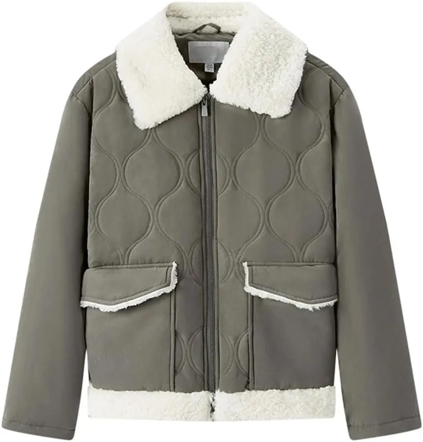 Women's Patchwork Lapel Versatile Winter Loose Solid Retro Cotton-Padded Coat