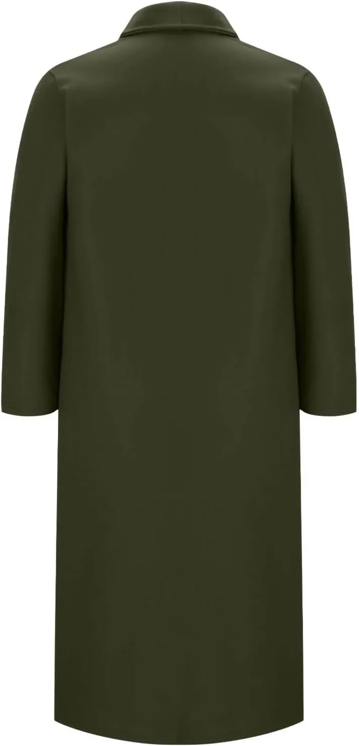 Women's Pea Trench Coat Lapel Collar Long Jacket Open Front Belted Overcoat with Pockets Trendy Warm Winter Coats