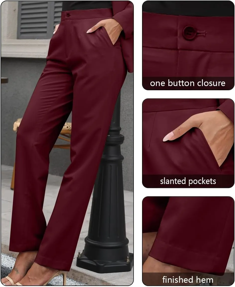 Women's Professional Suit 2 Piece Slim Fit Outfit Business Office Work Tuxedo Blazer Pants Suits