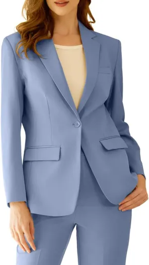 Women's Professional Suit 2 Piece Slim Fit Outfit Business Office Work Tuxedo Blazer Pants Suits