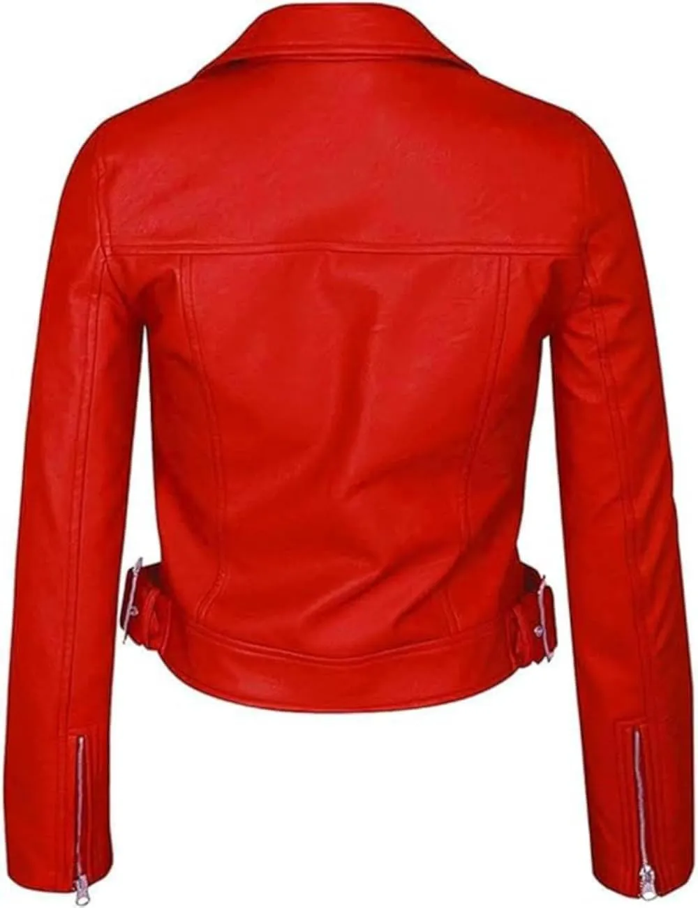 Women's Red Leather Bomber Jacket - Real Leather Jacket For Women