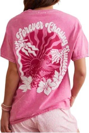 Womens Teens Oversized Graphic Tshirts Y2k Flower Fruit Vintage Tees Beach Surfer Casual Short Sleeve T Shirts