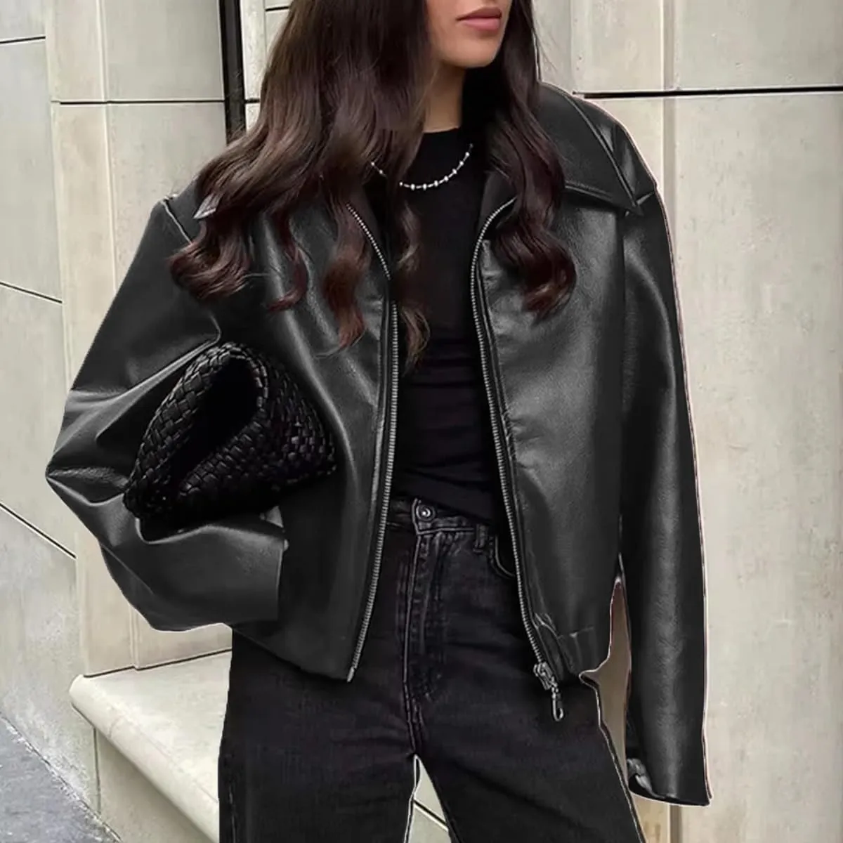 Women's Vegan PU Leather Jacket - Burgundy & Matte Black Faux Moto Coat (Cruelty-Free Waterproof Outerwear) 2025