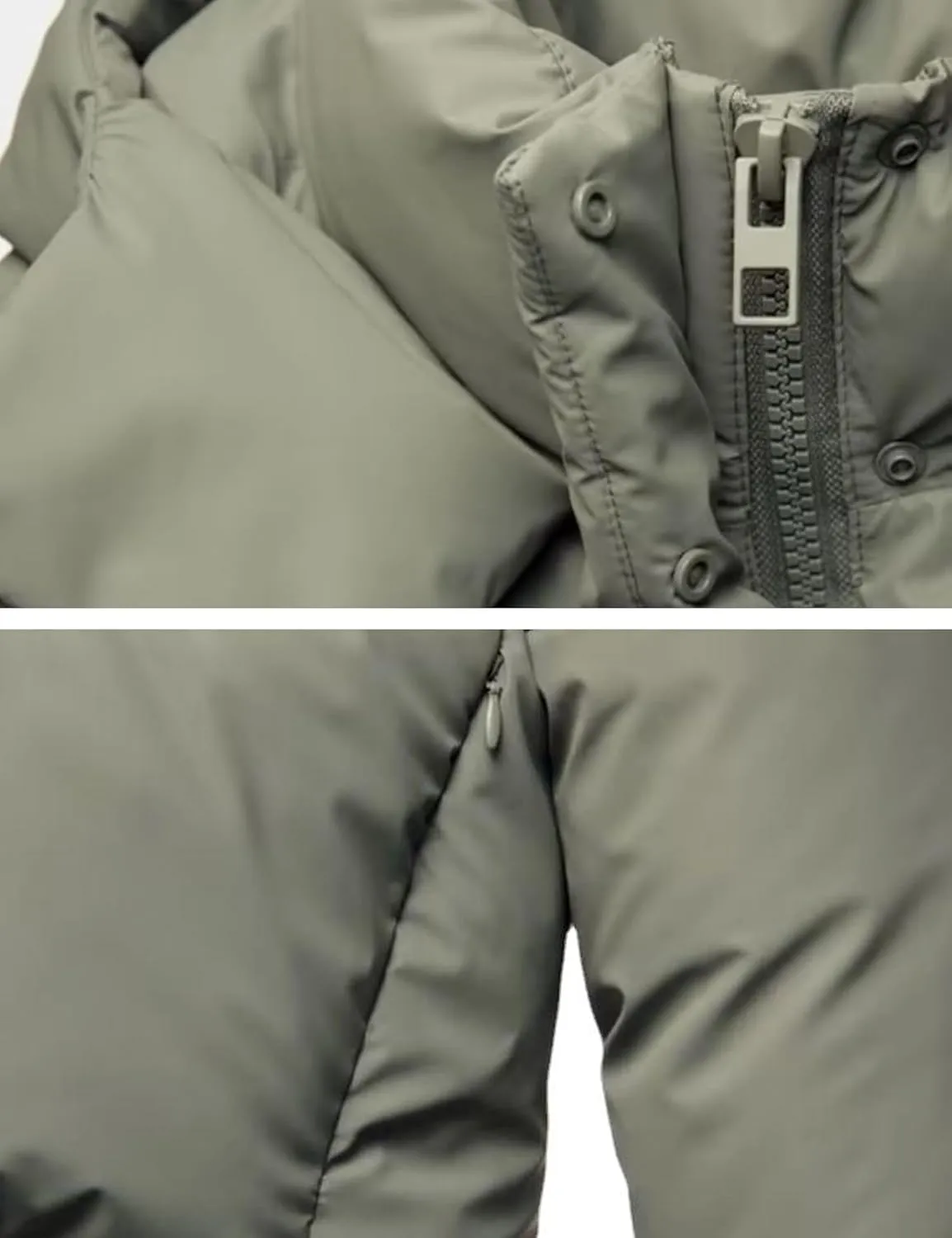 Women's Winter Crop Hooded Puffer Jacket Baggy Warm Zip Up Short Quilted Down Jackets Outerwear