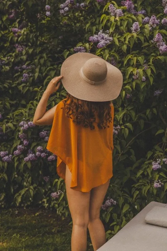 Xander Kostroma - Honey Orange Viscose Beach Coverup for Women - 65 x 95cm - Sustainable and Stylish Beachwear - Perfect for Poolside Relaxation and Summer Fun