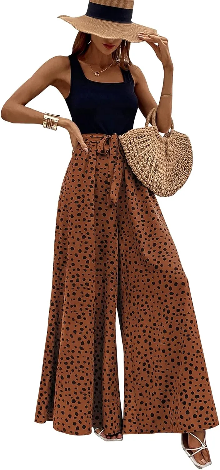 Yajedo Women's Jumpsuits Dressy Casual Summer Loose Wide Leg Tank Top Jumpsuit with Belt