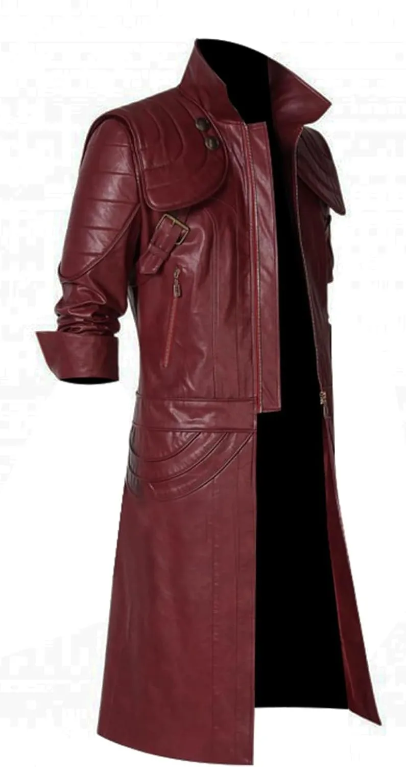 Yolo Jackets Men's Full Length Gaming Cosplay Leather Long Trench Coat Men Halloween Costumes Adult Men