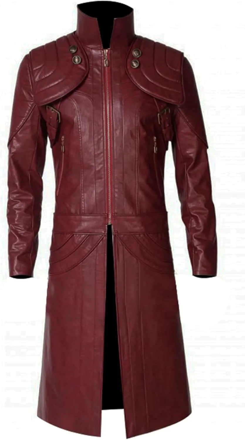 Yolo Jackets Men's Full Length Gaming Cosplay Leather Long Trench Coat Men Halloween Costumes Adult Men
