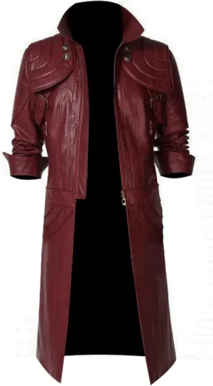 Yolo Jackets Men's Full Length Gaming Cosplay Leather Long Trench Coat Men Halloween Costumes Adult Men