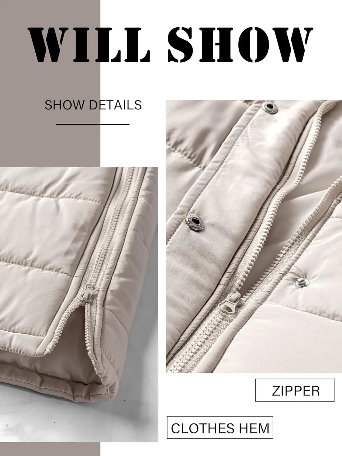 Ytfsrukp Oversized Long Down Vest for Women Outdoor Coats with Hood Long Puffer Vest Winter Coats Sleeveless Warm Jacket