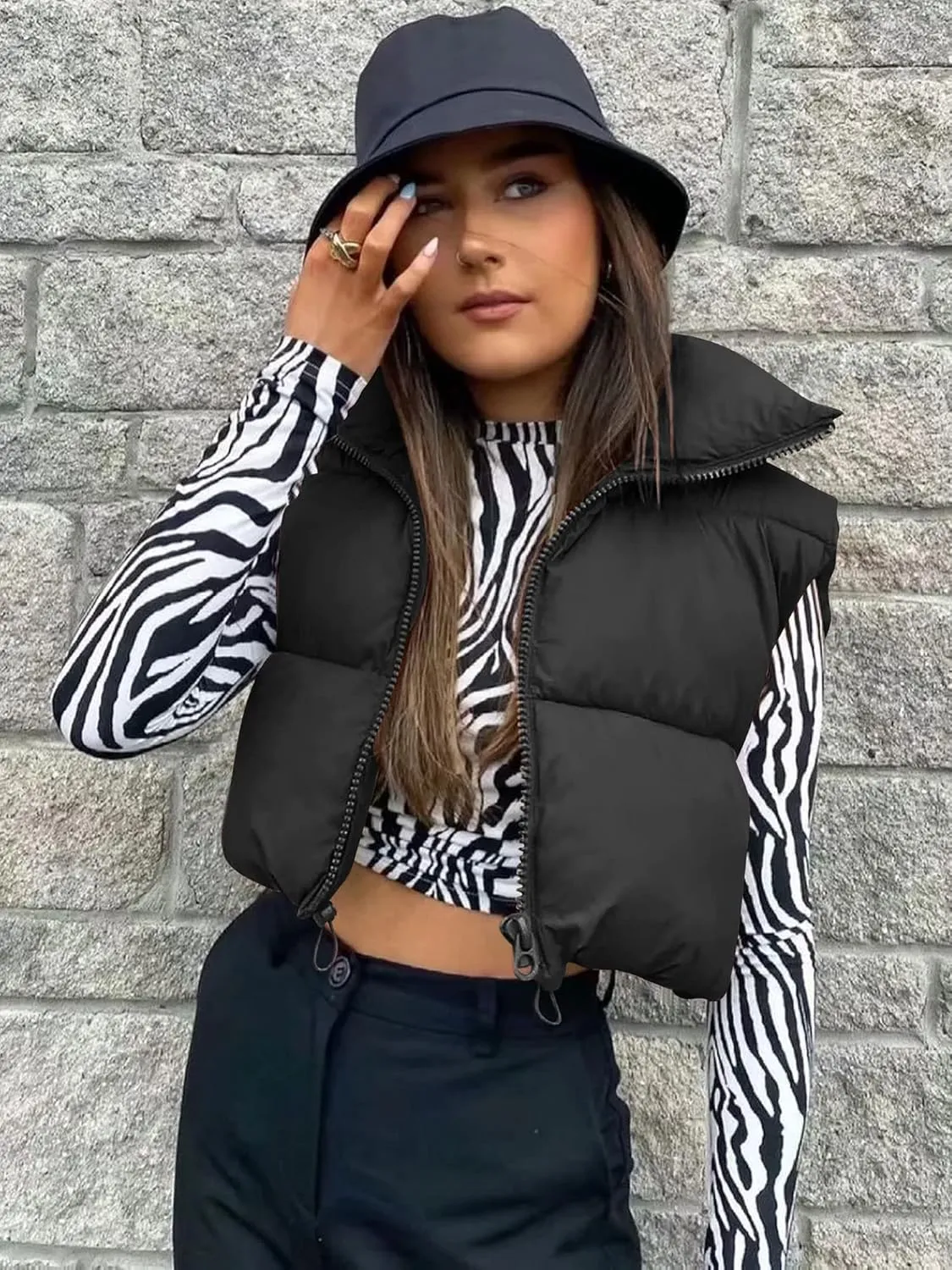 Ytfsrukp Oversized Long Down Vest for Women Outdoor Coats with Hood Long Puffer Vest Winter Coats Sleeveless Warm Jacket
